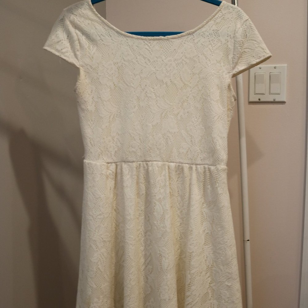 White Floral Lace Dress
